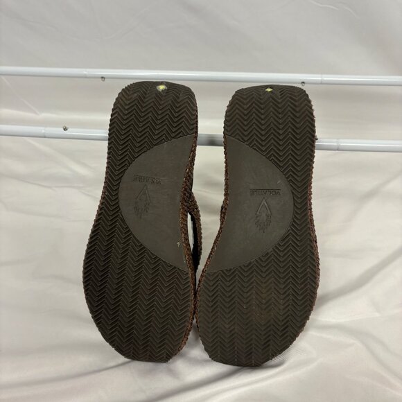 Volatile Brown‎ Platform Wedge Flip Flops - Picture 3 of 8